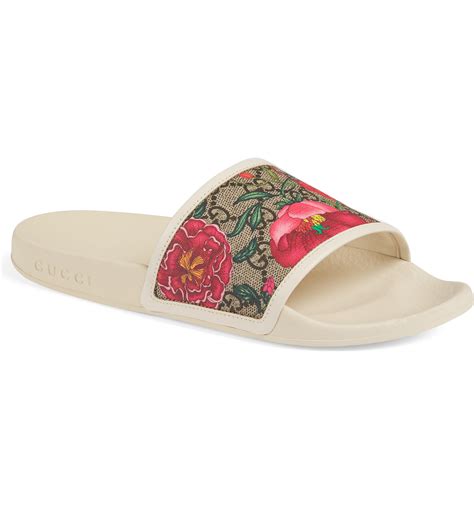 blue floral gucci slides|gucci floral slides nordstrom.